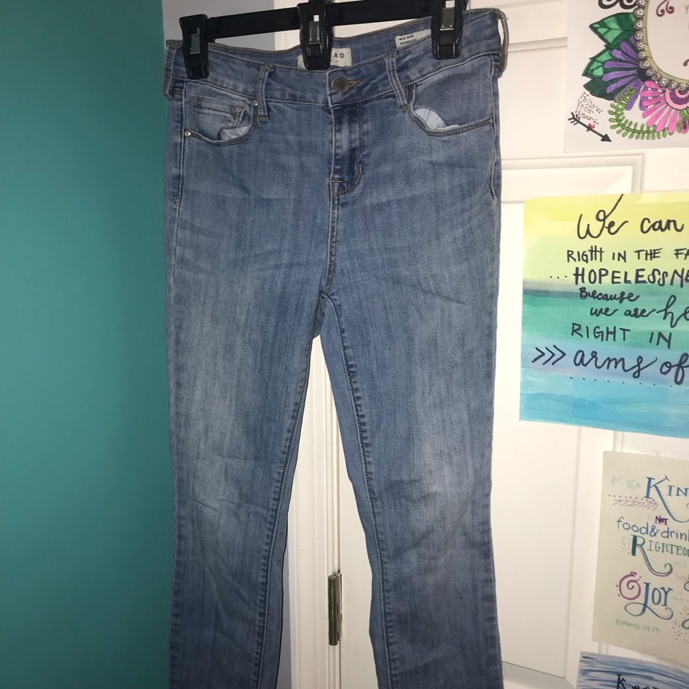 Light wash mid-high rise jeans